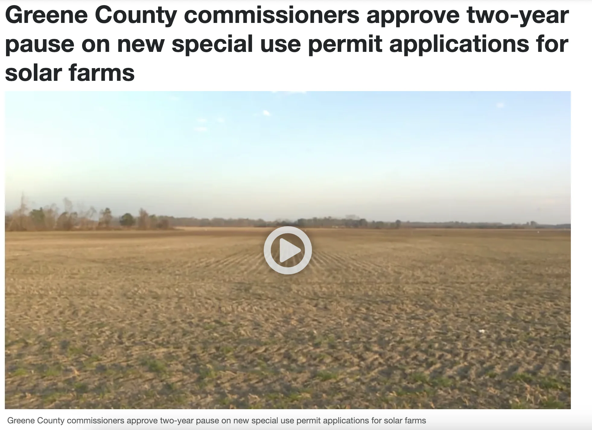Greene County commissioners approve two-year pause on new special use permit applications for solar farms