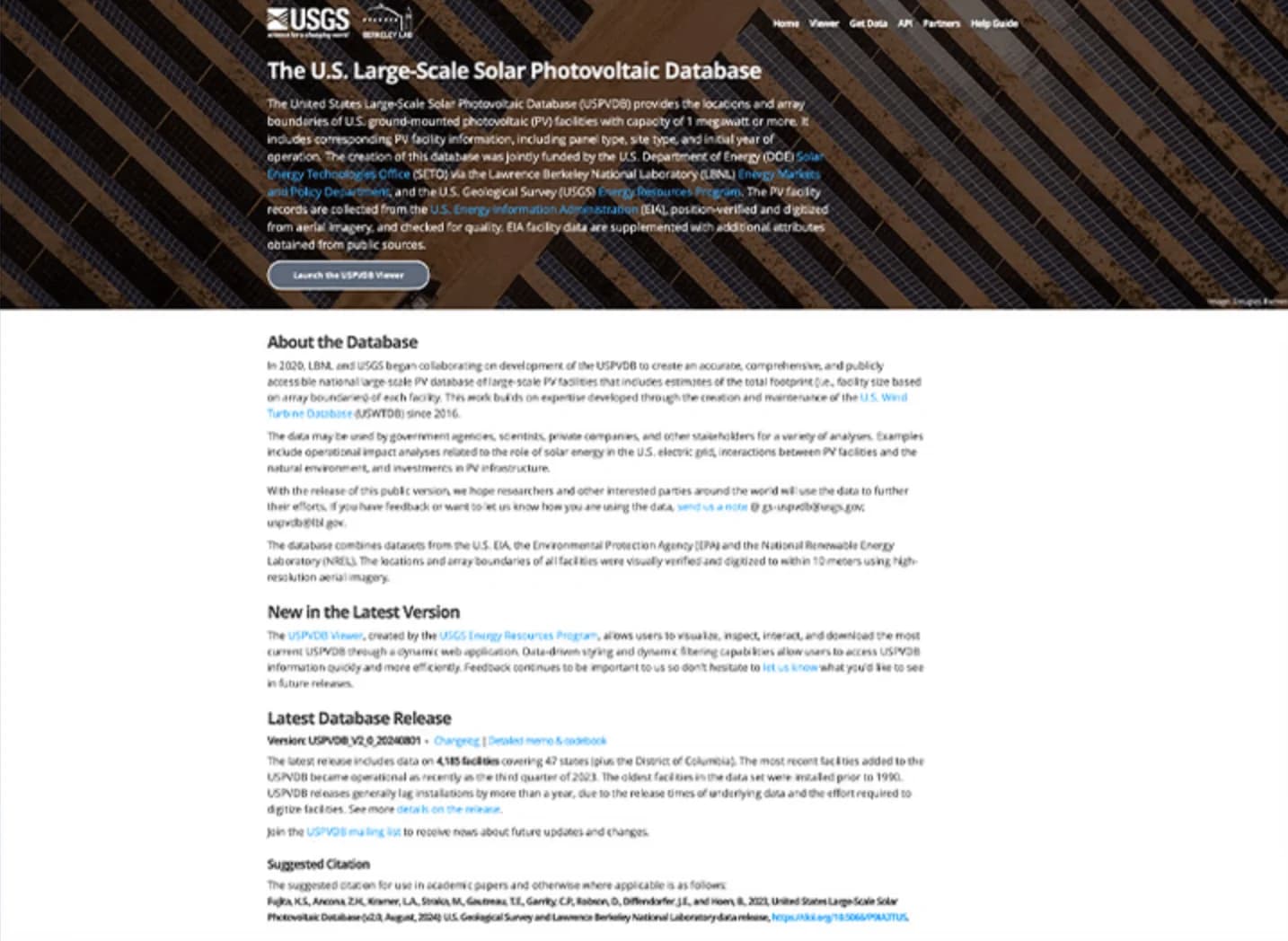 U.S. Large-Scale Solar Photovoltaic Database