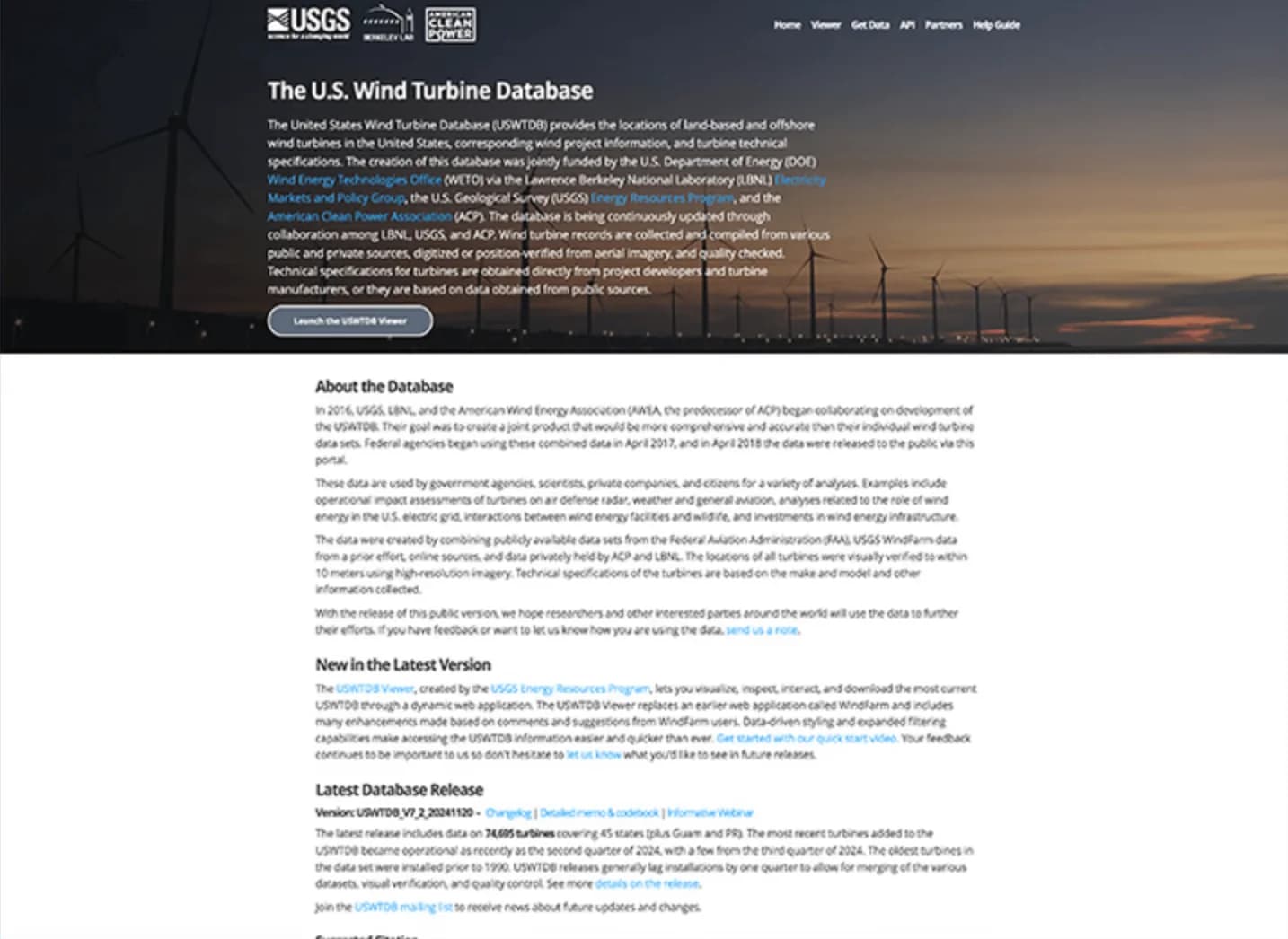 U.S. Wind Turbine Database