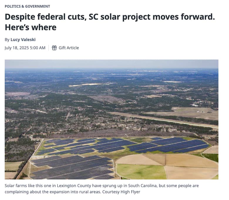 Despite federal cuts, SC solar project moves forward. Here’s where