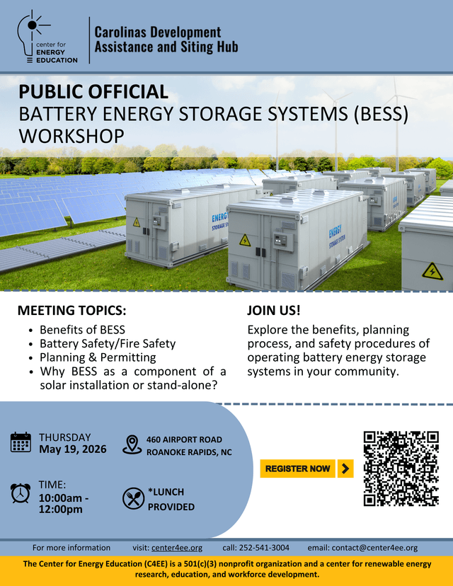 Battery Energy Storage Systems (BESS) Workshop for Public Officials